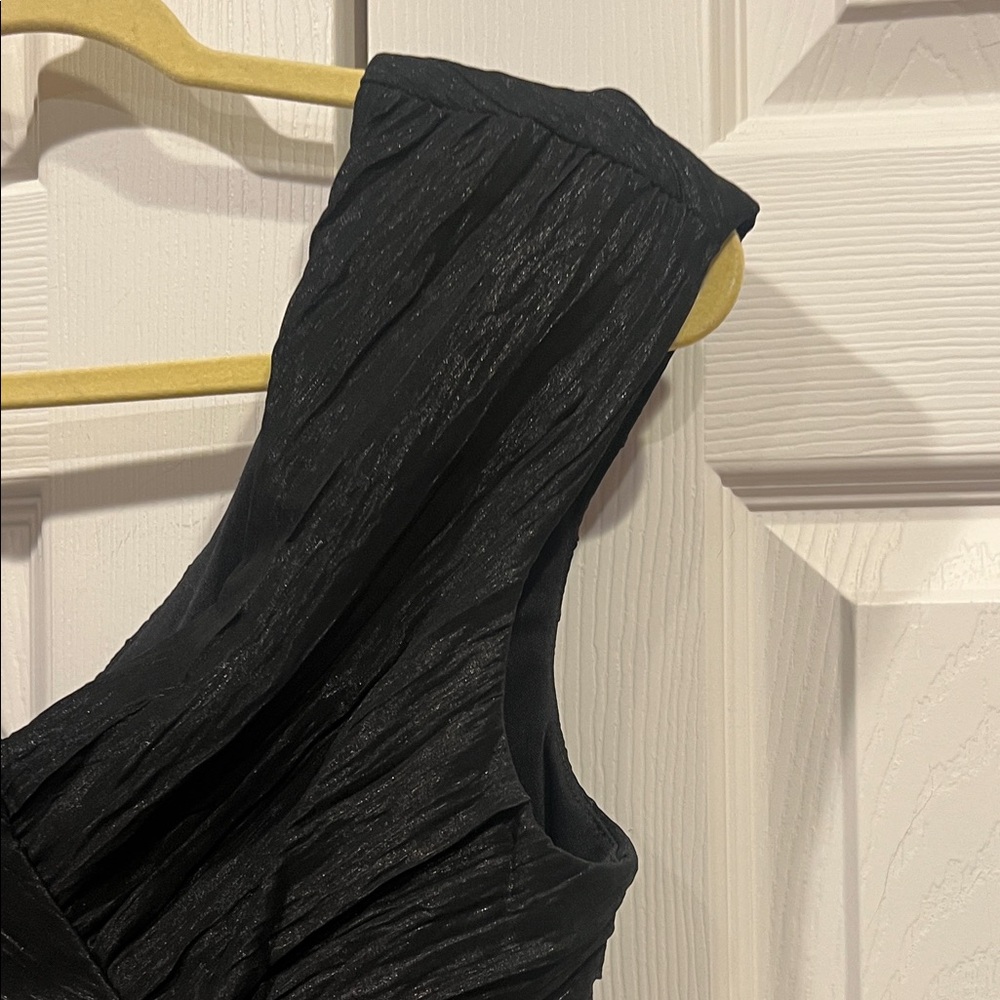 S.L. Fashions Elegant Black Ruched Midi Dress - Picture 7 of 12